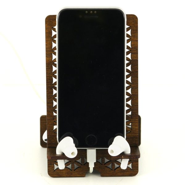 Suport Smartphone din lemn – model Floarea Vietii