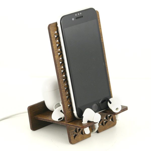 Suport Smartphone din lemn – model Floarea Vietii