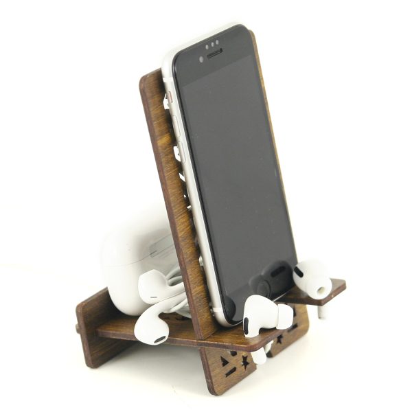 Suport Smartphone din lemn – model Marocan
