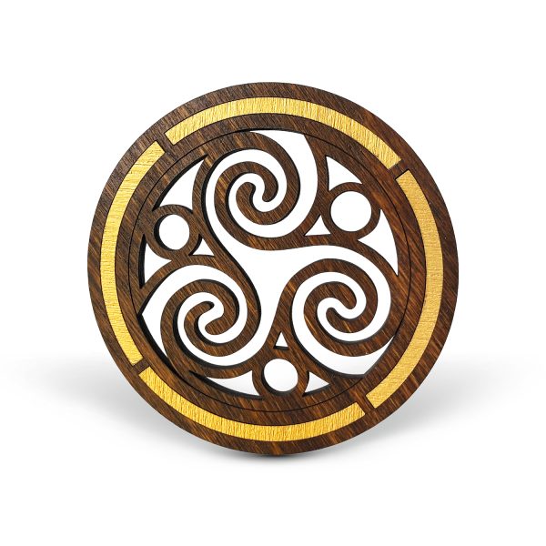 Set de 5 Coasters din Lemn - Intarsie Artizanala cu Simboluri Sacre