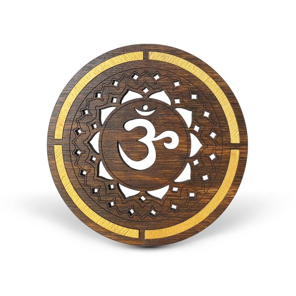 Set de 5 Coasters din Lemn - Intarsie Artizanala cu Simboluri Sacre