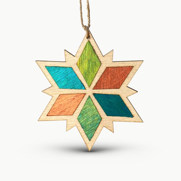 Decoratiune Pom de Craciun Intarsie - Star