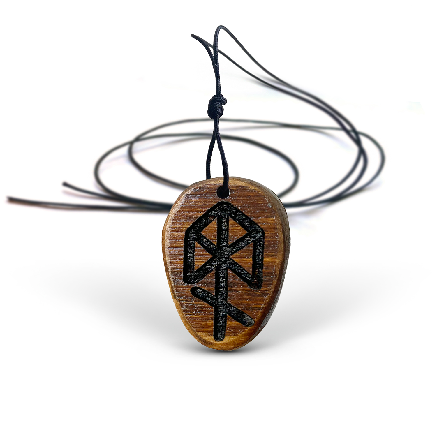 Amuleta pandantiv din lemn runa Odin